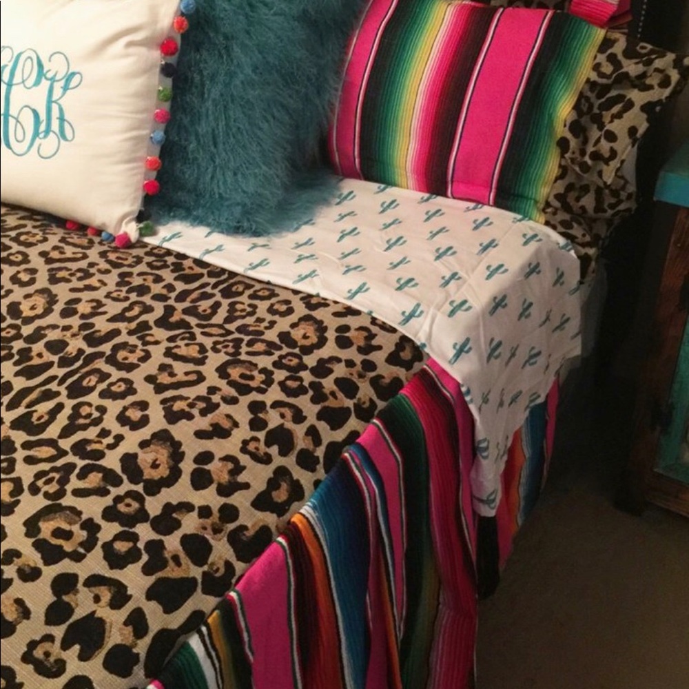 Serape/Leopard Fiesta queen bedding